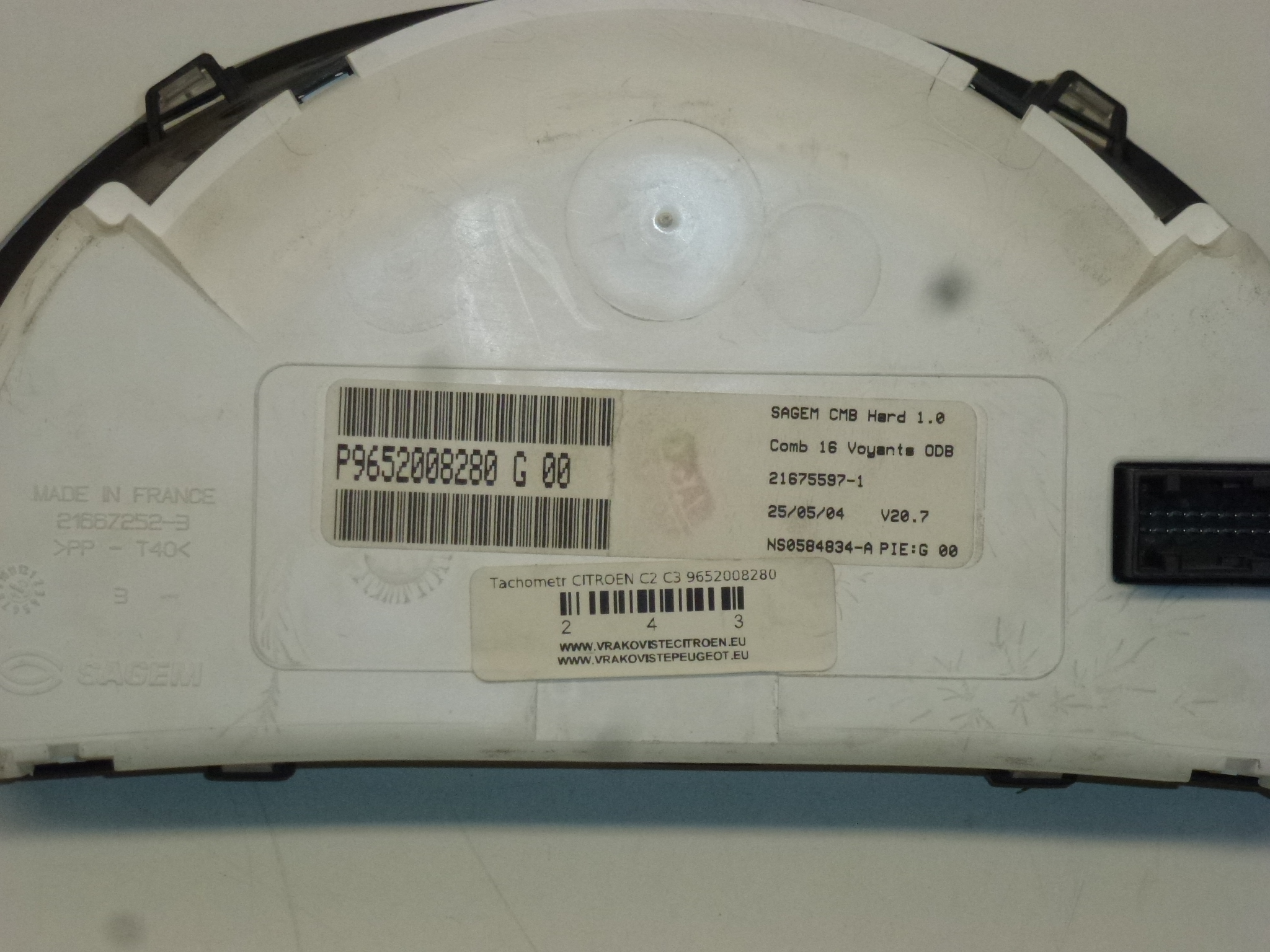 Sebességmérő Citroën C2 C3 futásteljesítmény 166000 km 9652008280