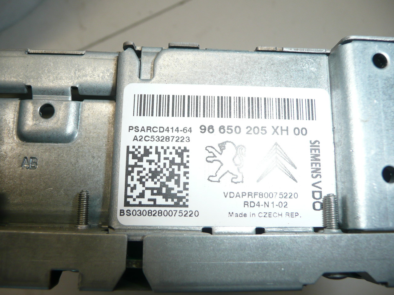 RD4-N1-02 Citroën Peugeot 96650205XH CD rádió